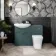 Capri Mystic Green Combination Vanity Basin and Houston Toilet 1150mm - Chrome Handles