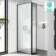 Munich Fluted Effect Matt Black Framed 8mm Wet Room Shower Glass 800mm & 250mm Pivotal Return Panel