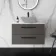 Elba Graphite Grey Wall Hung Drawer 800mm Excludes Counter Top Basin - Black Accents