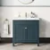 Bermuda Inky Blue Basin Vanity 800mm - Brushed Brass Accents