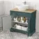 Lucia Midnight Green Vanity with Oak Effect Top & Oval Counter Top Basin 840mm