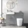 Harper Stone Grey Combination Vanity Basin and Tucson Toilet 1200mm - Brushed Brass Accents