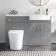 Harper Stone Grey Combination Vanity Basin and Tucson Toilet 1200mm - Brushed Brass Accents - Right Handed