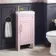 Bermuda Cashmere Pink Cloakroom Basin Vanity 400mm - Brass Knurled Handles