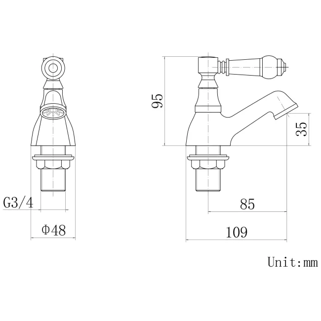 Cherwell Traditional Chrome Hot & Cold Bath Taps