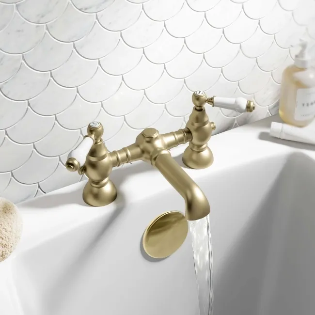 Beauly Traditional Brushed Brass Bath Filler