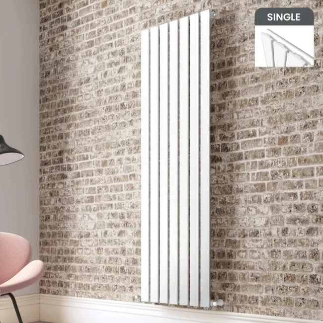 Faro White Single Flat Panel Vertical Radiator 1800x490mm