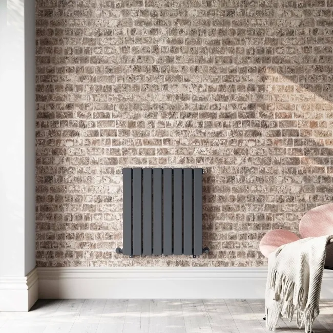 Faro Anthracite Double Flat Panel Horizontal Radiator 600x560mm