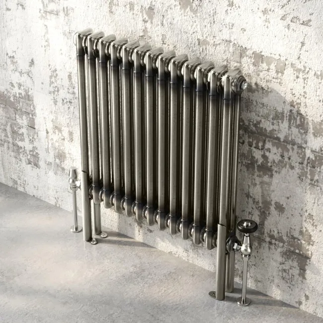 Athens Raw Metal Double Column Horizontal Traditional Radiator 600x605mm