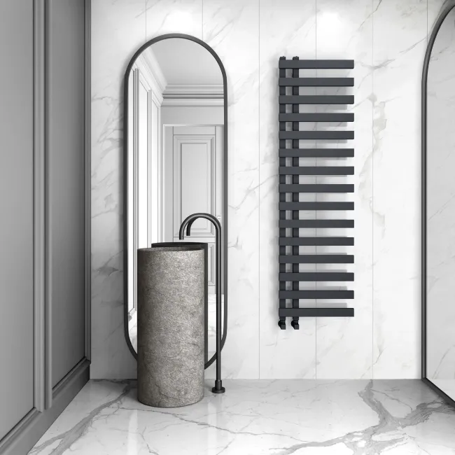 Palermo Anthracite Designer Heated Towel Rail 1600x450mm