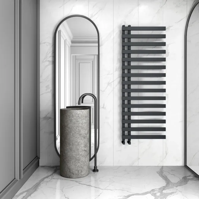 Palermo Anthracite Designer Heated Towel Rail 1600x600mm