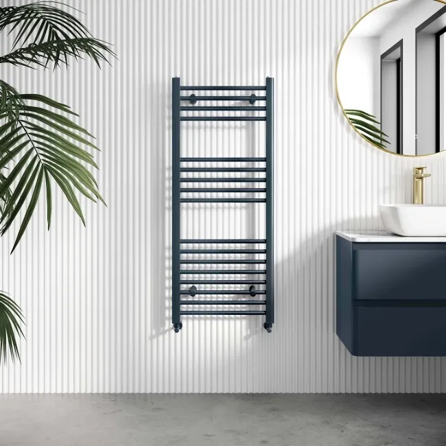 Barcelona Inky Blue Straight Heated Towel Rail 1200x500mm