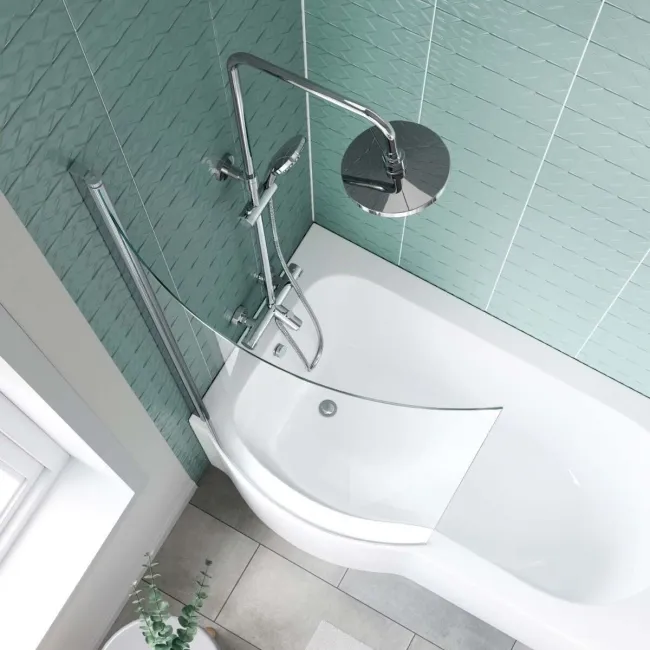 4mm P Shaped Bath Screen