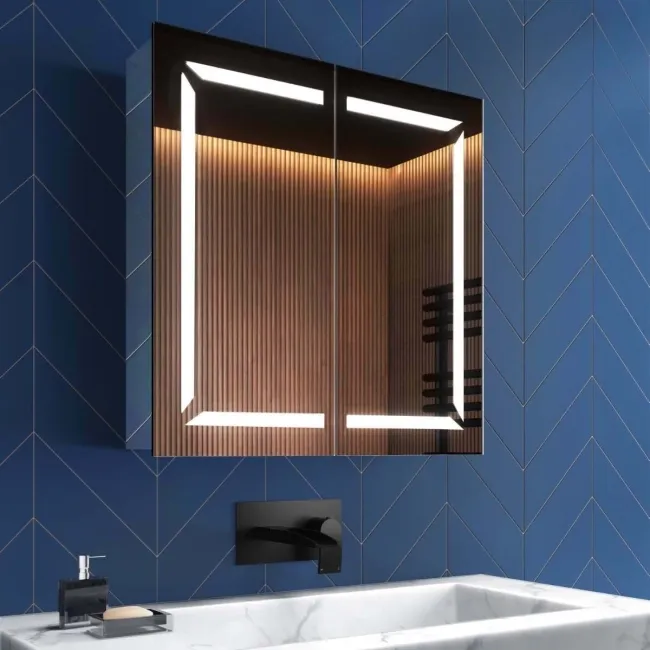 Haisley Illuminated LED Mirror Cabinet With BLUETOOTH Speaker 600x600mm