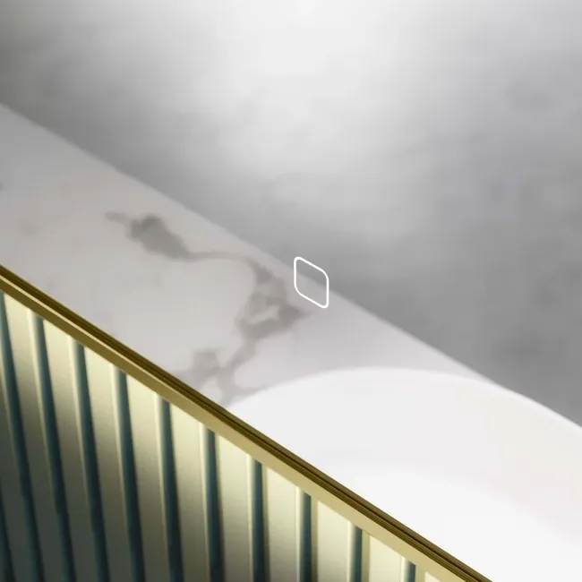 Mila Brushed Brass Backlit llluminated LED Mirror 600x400mm