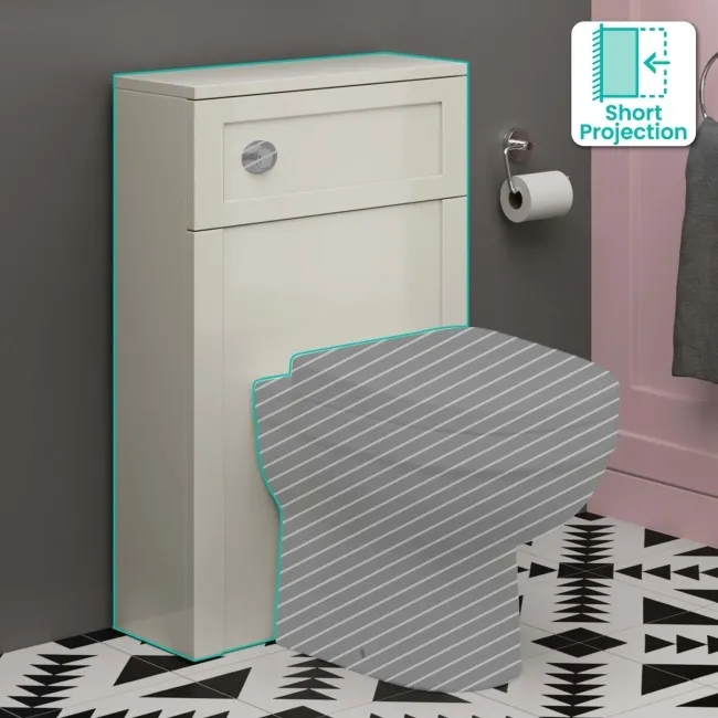 Chalk White Slimline Back To Wall Toilet Unit 500mm