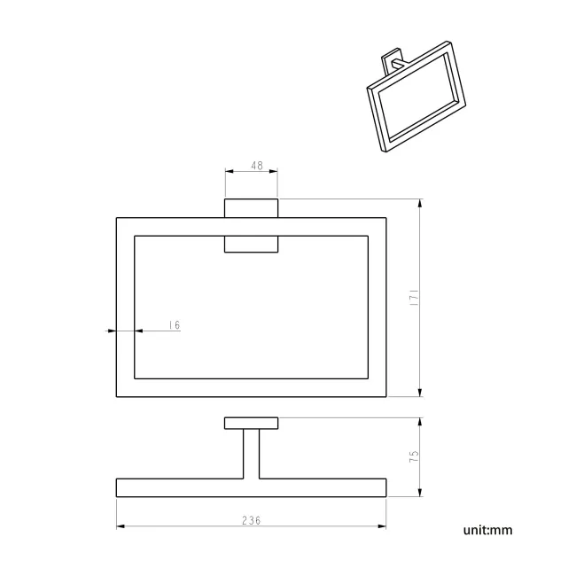 Isla chrome Square Towel Ring