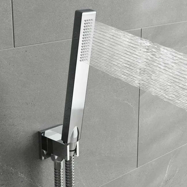 Galway Premium Chrome Square Thermostatic Shower Set - 200mm Head & Hand Shower