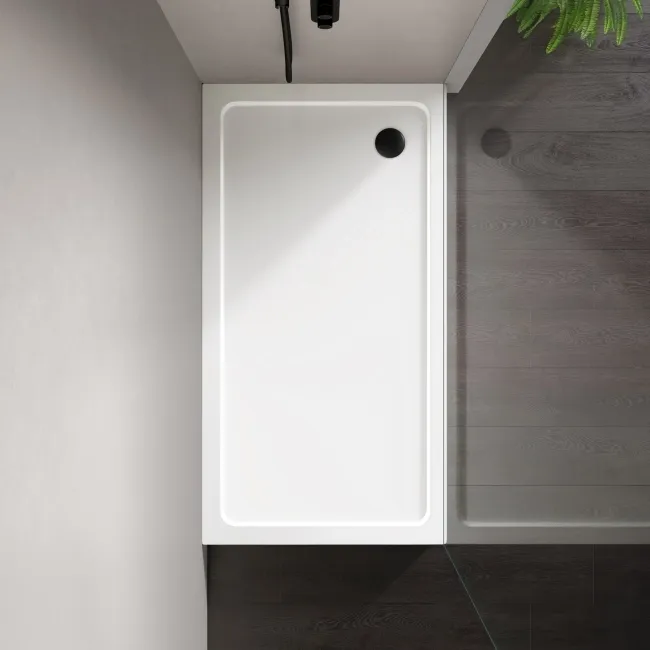 London Rectangular Stone Shower Tray 1600x800mm & Riser Kit