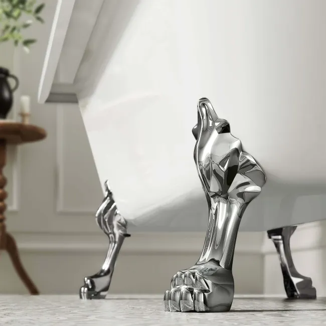 Abingdon 1700mm Single Ended Roll Top Bath - Chrome Feet