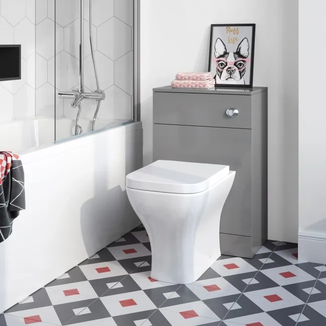 Quartz Stone Grey Back To Wall Unit and Atlanta Toilet