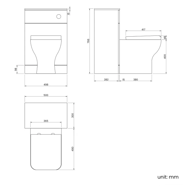 Quartz Stone Grey Back To Wall Unit and Atlanta Toilet