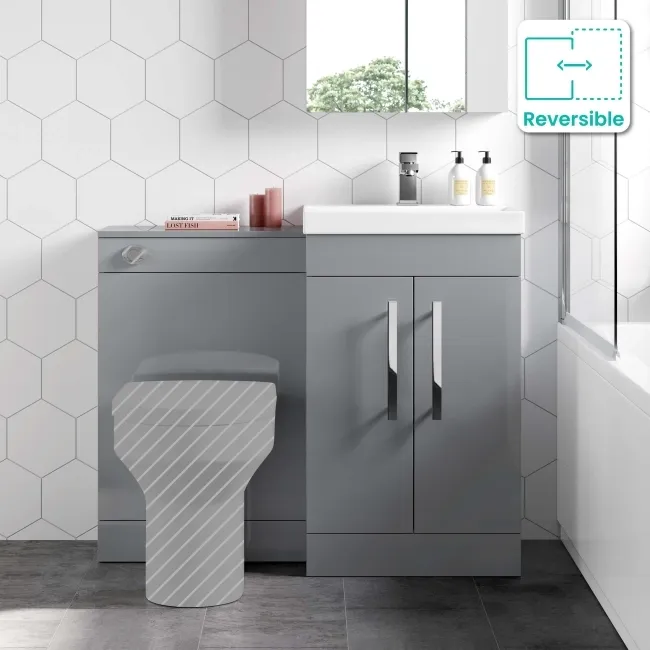 Avon Stone Grey Basin Vanity and Back To Wall Unit 1000mm