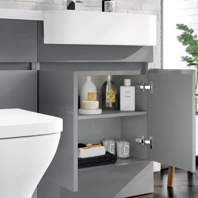 Foster Stone Grey Combination Vanity Basin and Atlanta Toilet 1200mm - Right Handed