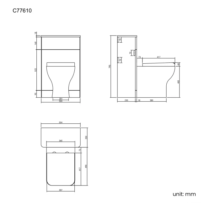 Bali Curved Tungsten Grey Slimline Back To Wall Unit and Atlanta Toilet