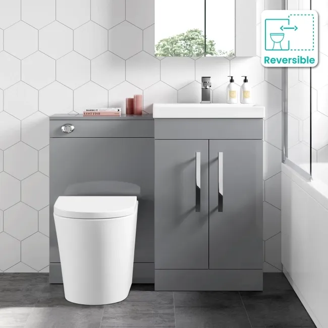 Avon Stone Grey Combination Vanity Basin and Boston Toilet 1000mm