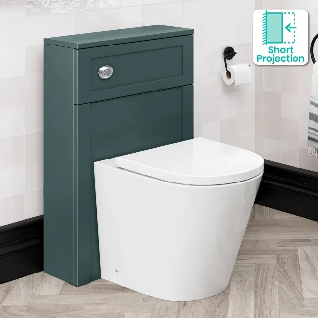Bermuda Traditional Midnight Green Slimline Back To Wall Unit and Boston Toilet