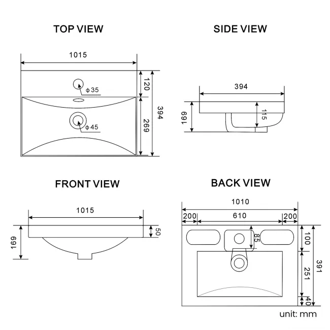 Malta Fluted Matt Black Wall Hung Drawer Vanity with Matt Black Basin 1000mm