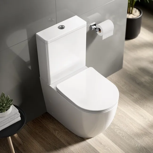Utah Rimless Close Coupled Toilet With Premium Soft Close Slim Seat