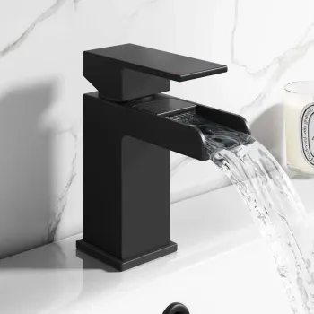 Avon Matt Black Waterfall Basin Mixer Tap