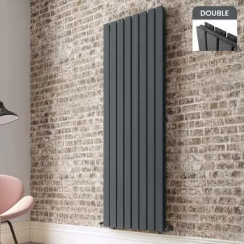 Faro Anthracite Double Flat Panel Vertical Radiator 1800x560mm