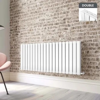 Faro White Double Flat Panel Horizontal Radiator 600x1400mm