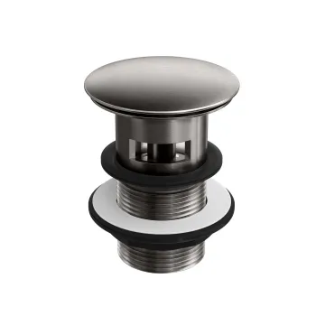 Gunmetal Grey Dome Top Pop Up Basin Waste - Slotted