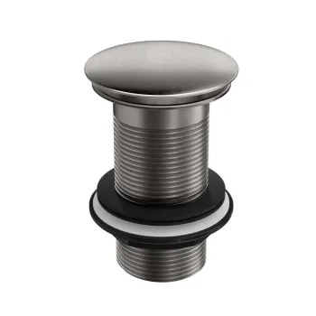 Gunmetal Grey Dome Top Pop Up Basin Waste - Unslotted