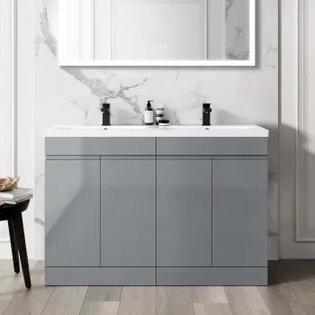 Trent Stone Grey Double Basin Vanity 1200mm