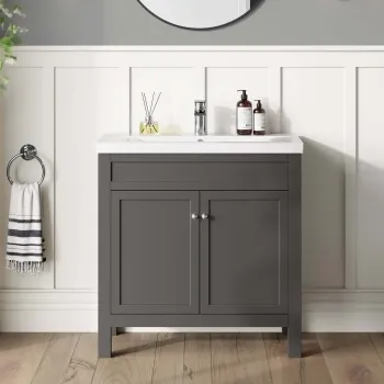 Bermuda Graphite Grey Basin Vanity 800mm
