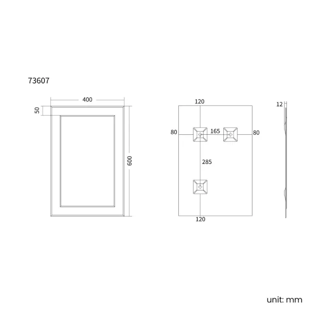 Bella Art Deco Cloakroom Mirror 600x400mm