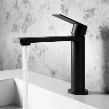 Tees Matt Black Basin Mixer Tap