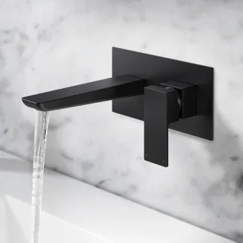 Ribble Matt Black Wall Mounted Basin Mixer Tap