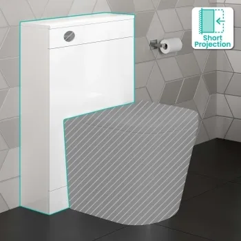 Avon & Trent Gloss White Slimline Back To Wall Toilet Unit 500mm