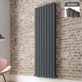 Faro Anthracite Double Flat Panel Vertical Radiator 1800x560mm