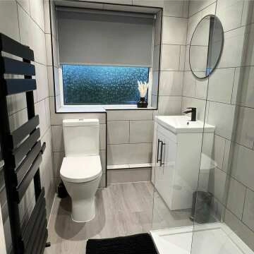 Santorini Matt Black Flat Panel Heated Towel Rail 1200x600mm