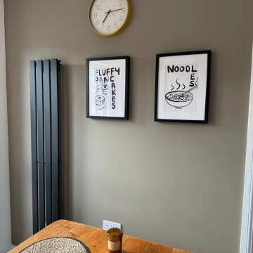 Faro Matt Black Single Flat Panel Vertical Radiator 1600x280mm