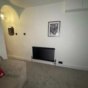 Athens Matt Black Double Column Horizontal Traditional Radiator 600x1010mm