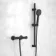 Lismore Matt Black Round Thermostatic Bar Shower Set