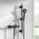 Aran Matt Black Round Thermostatic Bar Shower Set
